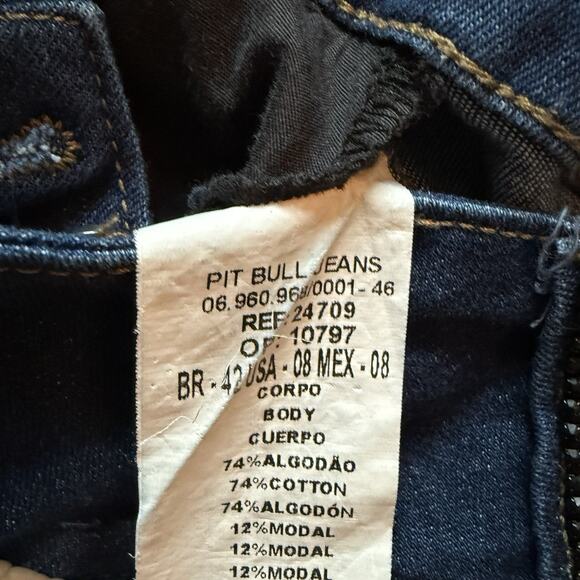 Pit Bull Jeans Distressed Skinny Embellished Brazilian REF# 24079 Size 8 30x28 - Picture 8 of 13